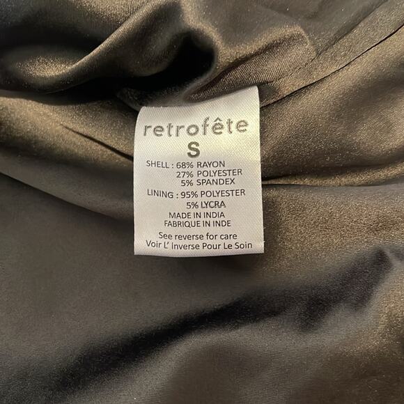 Retrofete Aubin Crystal Embellished Halter Neck Black and Silver Mini Dress Sz S - Picture 11 of 11